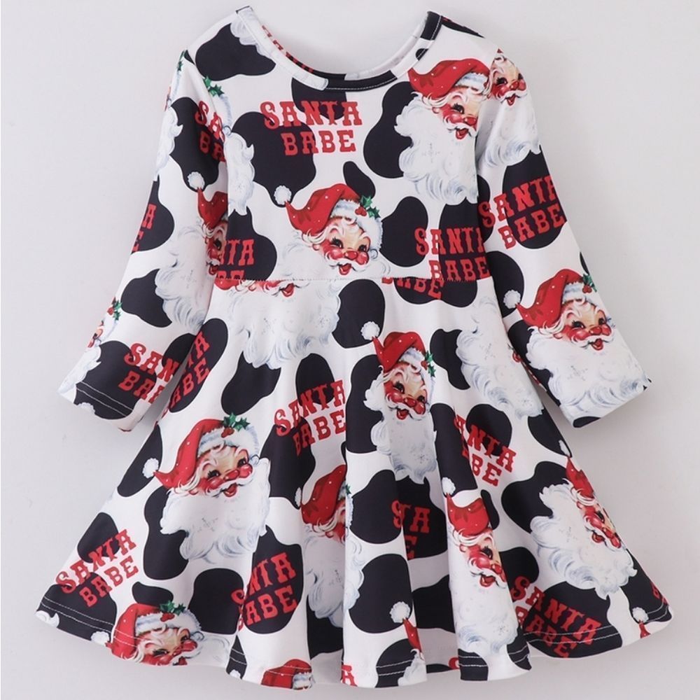 Christmas Toddler Santa And Fit And Flare Dress Red White Black Size 12 Months